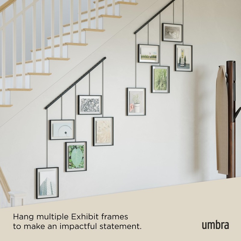 Umbra Exhibit Picture Frame Gallery Set, Adjustable Wall Collage Displays