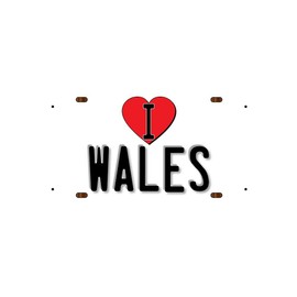 McMug - I Love Wales (White Background) - Metal Sign, Decorative Sign, 200mm x 100mm