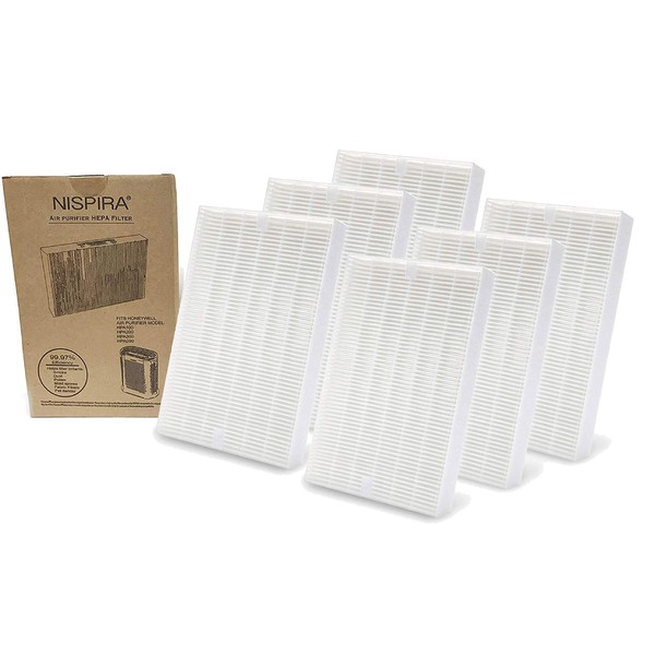 Nispira True HEPA Filter Replacement Compatible with Honeywell Air Purifier HPA300 HPA090 HPA100 HPA250 HPA200. Compared to HRF-R1 HRF-R2 HRF-R3 Filter R. 6 Packs