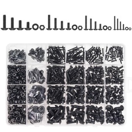 DYWISHKEY 1220 Pieces M2 M3 M4 M5, 10.9 Grade Alloy Steel Hex Button Head Cap Bolts Screws Nuts Washers Assortment Kit with Hex Wrenches