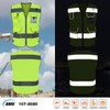 TCCFCCT Mesh High Visibility Vest 9 Pockets Reflective Safety Work