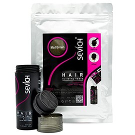 Fibras Capilares De Queratina Sevich 100 Gramos Con Bote Aplicador Para Cubrir Calvicie, Canas Y Dar Volumen Al Cabello (Medium Brown (Café Medio))