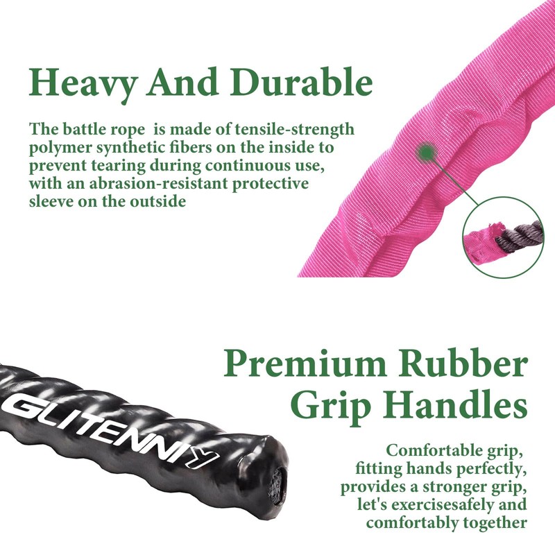 1 inch 30ft Pink Battle Rope Workout Rope Battle Ropes