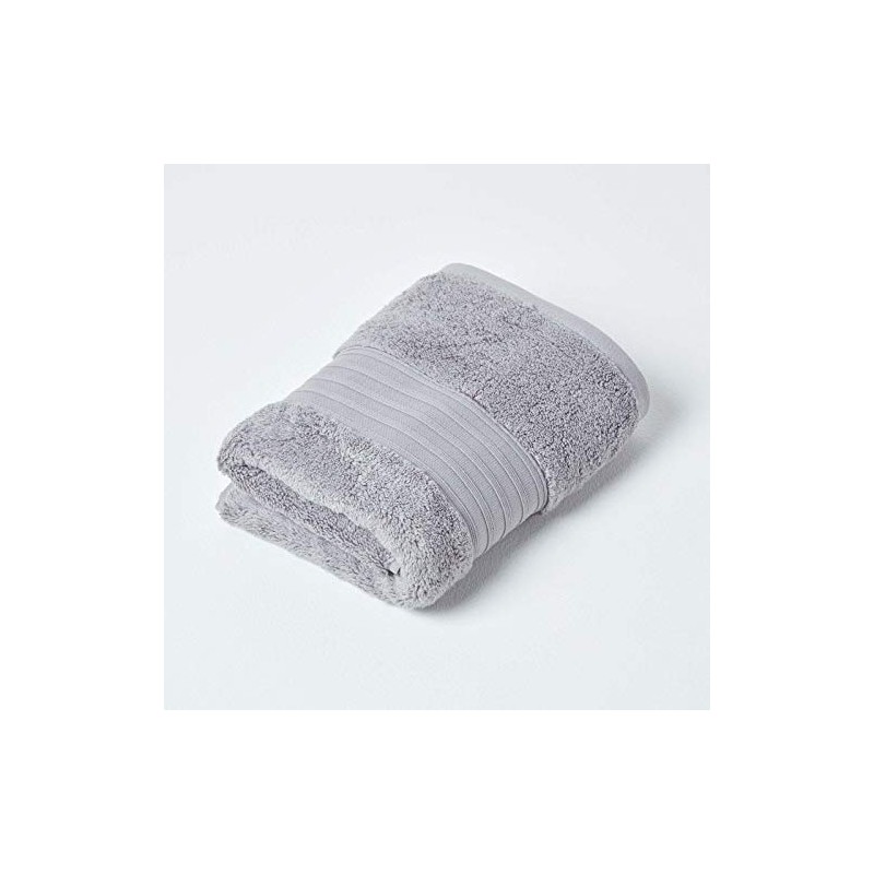 HOMESCAPES Luxury Grey Soft 100% Supima Cotton Hand Towel Zero