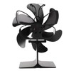 6 Blade Stove Eco Fan Black Self Starting High Temperature