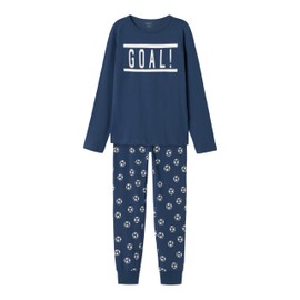 NAME IT Boy Football Nightwear Set, Dark Denim