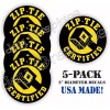 Unbranded 5x Yellow Funny ZIP TIE Certified Hard Hat Stickers