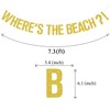 Gold Glitter Where's the Beach Banner, Summer Hawaiian Vacation Holiday