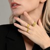 OIDEA Damen Chunky Ringe Set: Edelstahl goldfarbig für Frauen, ideal