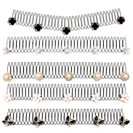 5 Diademas Peine Organizador Para El Cabello En Forma De U Aro para el Pelo Antideslizantes Fijador De Acabado De Cabello Pasador Peine Fijador De Cabello Elástico Para Cabello Fino Y Grueso