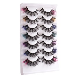 minkissy False Eyelashes Lash Extensions Curl Lash Strip Elegance 7 Pairs for Women Stage Makeup Parties Weddings