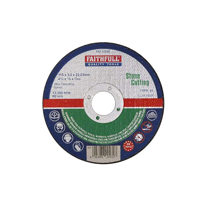 Faithfull FAI1153S Stone Cutting Disc 115mm x 3.2 x 22.23