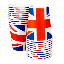 SHATCHI 10pcs Great Britain Union Jack Party Paper Cups Tableware King's Coronation Party Supplies Britain Pub BBQ Royal Theme Table Decorations