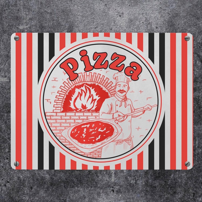 Pizza Box Metal Sign 15 x 20 cm for Pizza