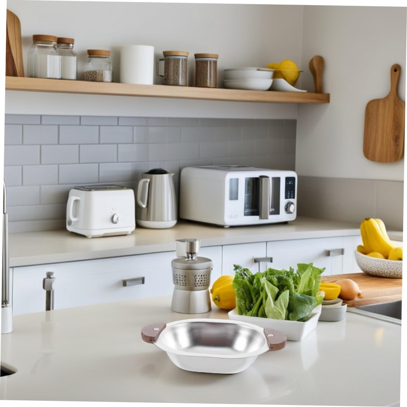 CIYODO Elegant Double Handle Bowl Mix and Serve Stainless Steel