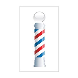 CafePress Barber's Pole Barber Shop Rectangle Bumper Sticker Car Decal