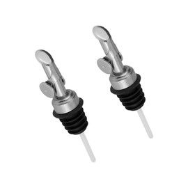 MEETSWEET olive oil spout,stainless steel automatic opening and closing spout, leak-proof, for olive oil, vinegar, wine and other liquid bottles (silver) 2pcs