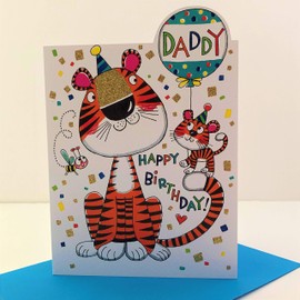 Rachel Ellen Daddy Happy Birthday Card - Tiger