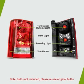 AUTOSAVER88 Tail Light Assembly Compatible with 2009-2015 2009 2010 2011 2012 2013 2014 2015 Pilot Red Clear Lens Taillights Replacement - Driver Side