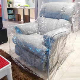 wokire Heavy Duty Plastic Recliner Cover Pets | Cat Dog Scratching Protector Clear Vinyl Waterproof Sofa/Couch Covers,Furniture Living Room Chairs for Storage and Moving 36" W - Armchair（2 Pack）