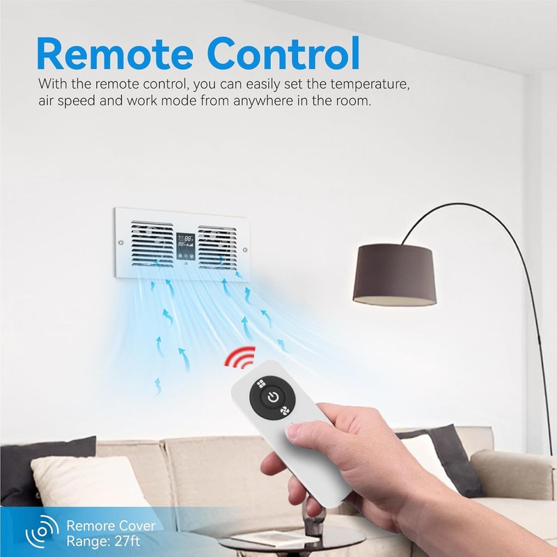 Room to Room Fan with Remote Control, 300CFM Through Wall