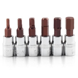 YAISUHCHNYE Hex Bit Socket Set, 6 PCS 1/4" Drive Allen Key Socket H3-H8/3mm-8mm S2 Alloy Steel Socket Drive Adaptor for Torque Wrench Ratchet Wrench Impact Power Drills