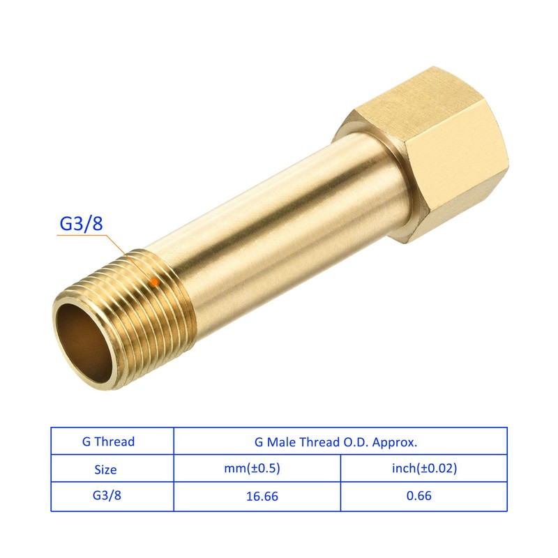 M METERXITY 2PCS Extension Connector Pipe Fitting Brass Hex Coupling