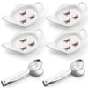 Tea Bag Coaster Set of 6 White Ceramic Tea Bag