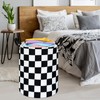 19.7 Inch Round Laundry Hamper Black Check Laundry Basket Fabric