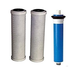 CFS – 3 Pack Water Filter Set Includes Carbon Filter Cartridges and Membrane Compatible with GE FX12P, FX12M, GXRM10RBL Models – Whole House Replacement Reverse Osmosis Filtration System