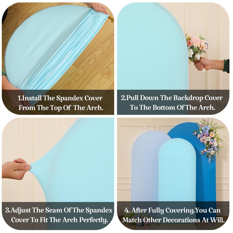 Set of 3 Arch Backdrop Covers(6ft, 5ft, 4ft) - Premium