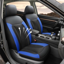 GIANT PANDA Fit Chevy Equinox Trax Tahoe Traverse Trailblazer Blazer Suburban Front Car Seat Cover, 3D Air Mesh Breathable Seat Protector, Blue(2-Pack)