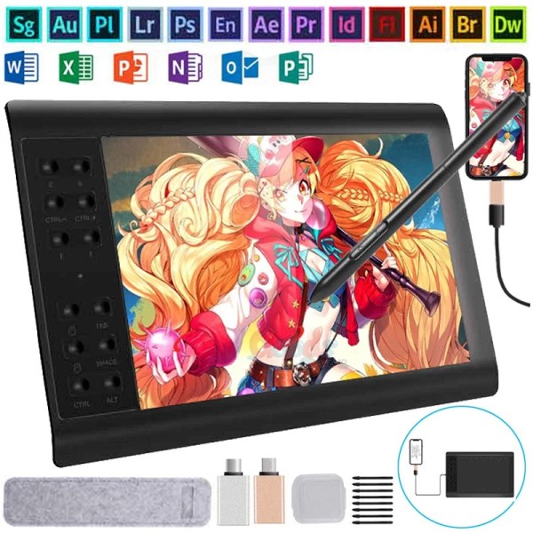 Unbranded 2026 NEW Graphics Drawing Tablet with Pen Digital Display