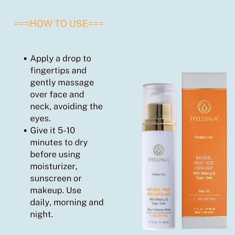 Hylunia Natural Fruit Acid Exfoliant With Bilberry & Sugar Cane