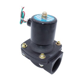 2 Way 2w Series Air Gas Water Solenoid Valve 1-1/2inch 2 Inch 220V AC Normally Close 2W400-40 2W500-50 Large Plastic Valve 1Pcs(Silver,1.5 Inch)