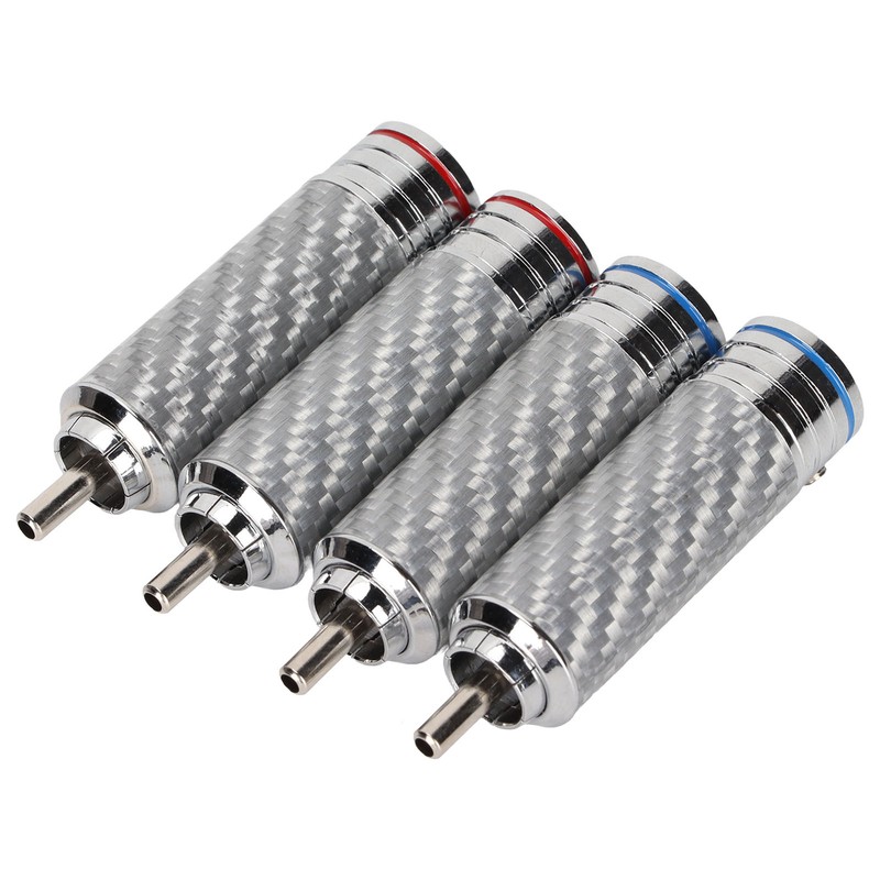 4Pcs RCA Sound Plug Chrome Plated Welding Phono RCA Male