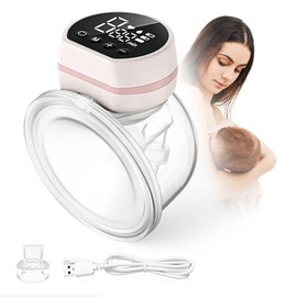 Topretty Extractor de leche portátil eléctrico, extractor de leche materna portátil con manos libres, extractor inalámbrico de leche materna, bomba
