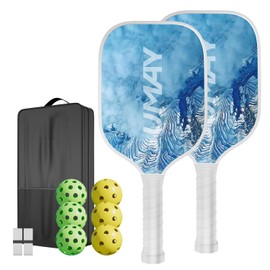 UMAY Fitness Pickleball Paddles Set of 2, USAPA Approved Fiberglass Surface Pickleball Rackets with 6 Indoor & Outdoor Pickleball Balls, Pickleball Bag and 2 Grip Tapes for Beginners Pros Men Women
