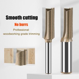 zouzmin 20 Pieces 1/2” Shank Straight Router Bit Straight Cut Router Bits 2 Flutes YG6 Carbide Cutter with Heat Resistance Coating Woodworking Grooving Trim Bit Woodworking Tools (1/2Inch Shank)