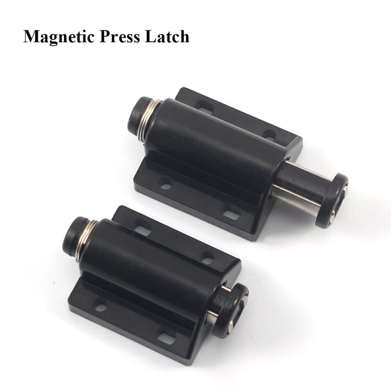 2Pcs Black Drawer Push to Open Catches with Fixing Screws,