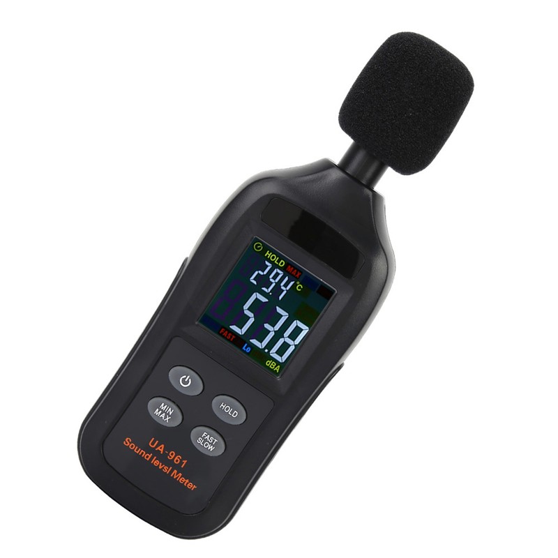 UA961 Black Portable Handheld Digital Sound Level Meter Noise Tester