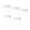 NOLITOY Acrylic Sign Holder L-Shape 5Pcs Double-Sided Desktop Price Rack