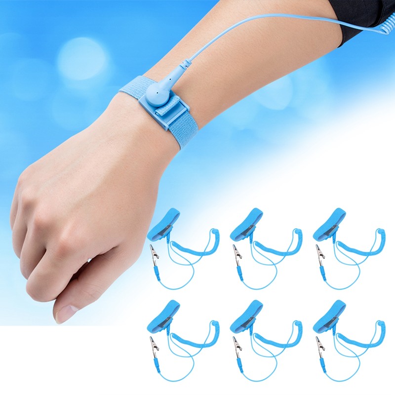 10Pcs PU Anti Static Wrist Strap Elastic Adjustable Electrostatic Bracelet