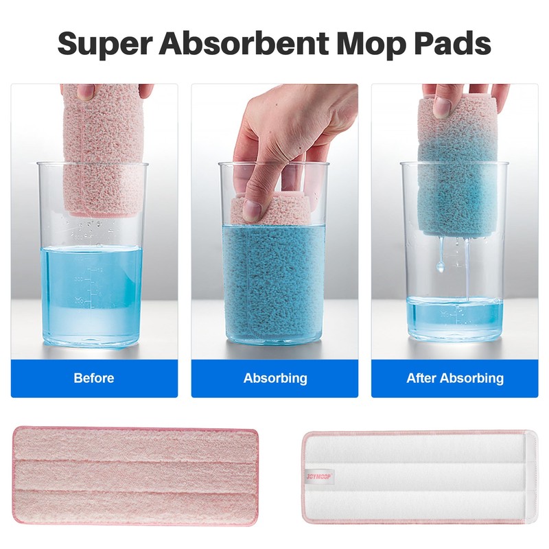 JOYMOOP Mop Replacement Pads, Reusable Microfiber Mop Pads for 13-inch