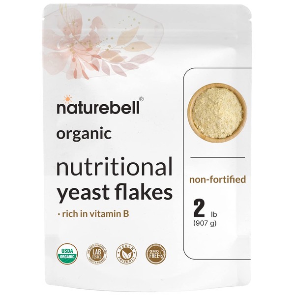 Organic Non-Fortified Nutritional Yeast Flakes, 2 lbs | Versatile Vegan Cheese Substitute, Natural Dairy Free Cheesy Seasoning – Rich Protein & B Complex Vitamins Source – Keto, Non-GMO