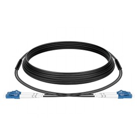 Vesperia 10m(32.8ft) Armored Fiber Optic Cable LC/UPC to LC/UPC Low Friction LSZH OS2 Duplex Mono Mode 9/125μm with Adapter Coupler,Suitable for Indoor and Outdoor,Black