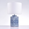Pasargad Home Margaret Metal & Ceramic Modern Table Lamp, White/Blue