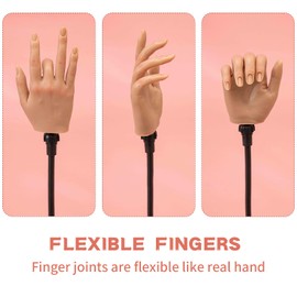 Veikmv Nail Silicone Practice Hand For Acrylic Nails Training Fake Hand Nail Art Practice Tools Hand Tattooed Nail Jewelry Showcase Supplies Manicure Beginners suits