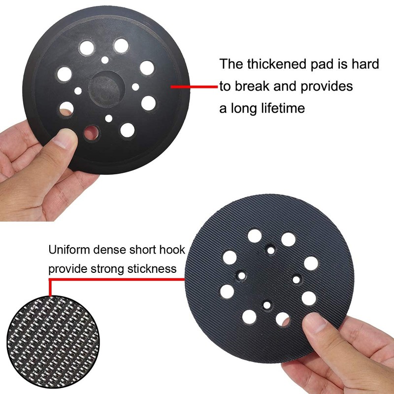 5 Inch 8 Hole Replacement Sander Pads,Hook and Loop Orbital