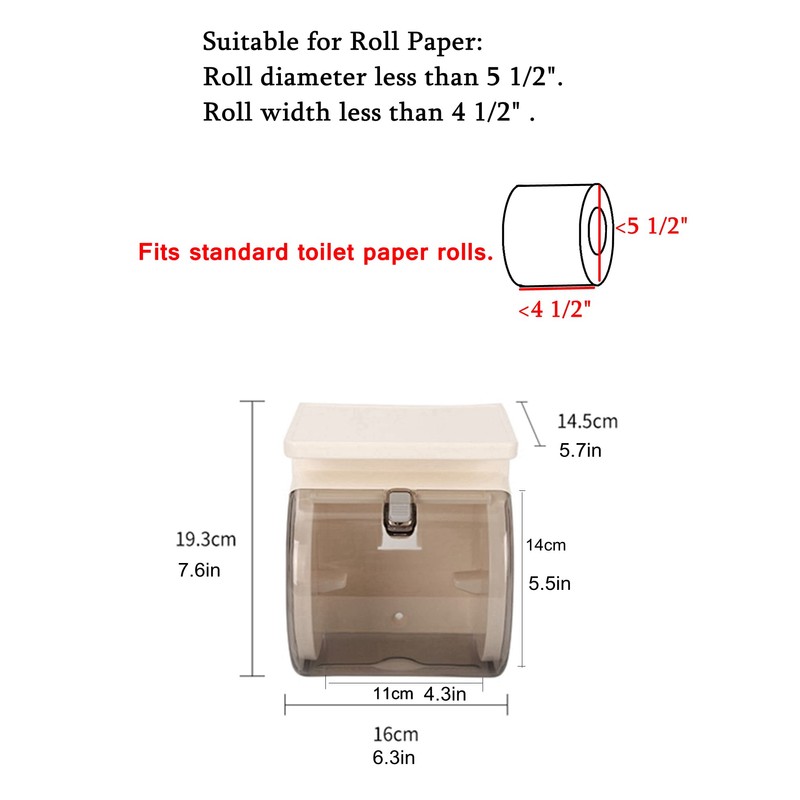 TIAN CHEN Toilet Paper Holder Wall Mount, Waterproof Cat Proof